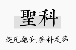 圣科名字的寓意及含义