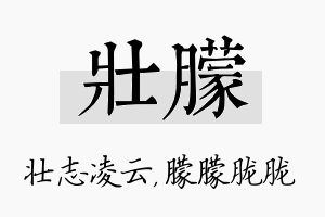 壮朦名字的寓意及含义