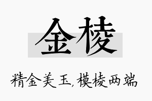 金棱名字的寓意及含义