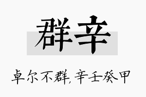 群辛名字的寓意及含义