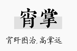 宵掌名字的寓意及含义