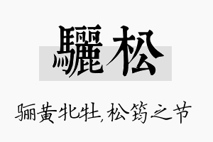 骊松名字的寓意及含义