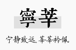 宁莘名字的寓意及含义