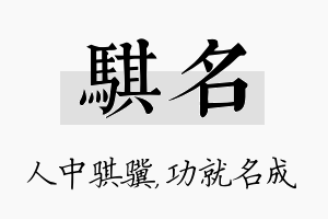 骐名名字的寓意及含义