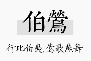 伯莺名字的寓意及含义