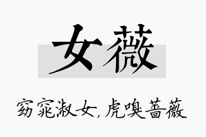 女薇名字的寓意及含义