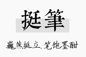 挺笔名字的寓意及含义