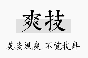 爽技名字的寓意及含义