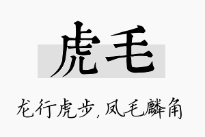 虎毛名字的寓意及含义