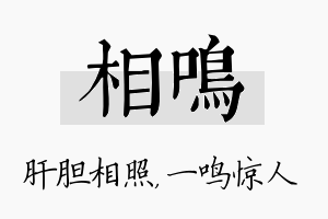 相鸣名字的寓意及含义