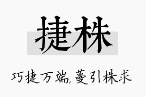 捷株名字的寓意及含义