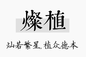 灿植名字的寓意及含义