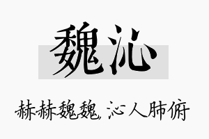 魏沁名字的寓意及含义