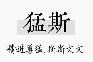 猛斯名字的寓意及含义