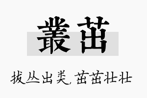 丛茁名字的寓意及含义