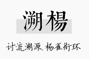 溯杨名字的寓意及含义