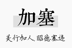 加塞名字的寓意及含义