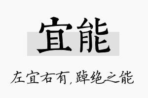 宜能名字的寓意及含义