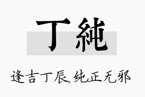 丁纯名字的寓意及含义