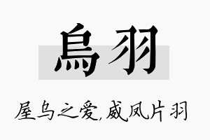 乌羽名字的寓意及含义