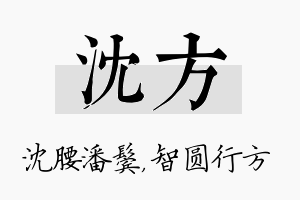 沈方名字的寓意及含义