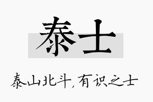 泰士名字的寓意及含义