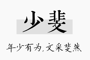 少斐名字的寓意及含义