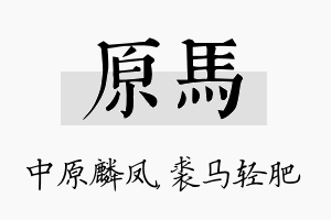 原马名字的寓意及含义