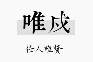 唯戍名字的寓意及含义