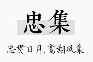 忠集名字的寓意及含义