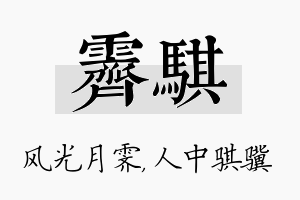 霁骐名字的寓意及含义