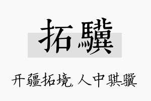 拓骥名字的寓意及含义