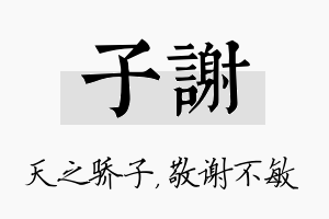 子谢名字的寓意及含义