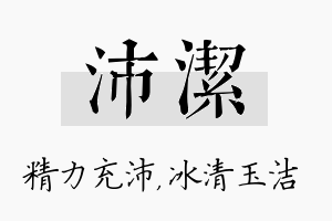 沛洁名字的寓意及含义