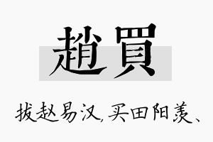 赵买名字的寓意及含义