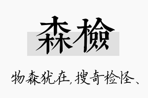 森检名字的寓意及含义