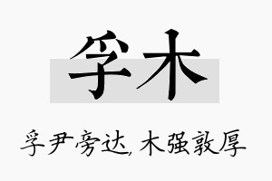 孚木名字的寓意及含义