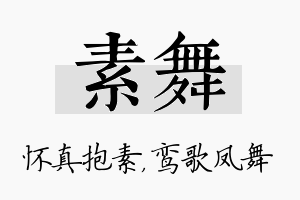 素舞名字的寓意及含义