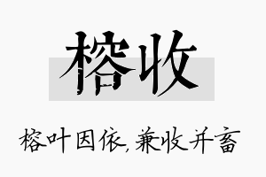 榕收名字的寓意及含义