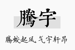 腾宇名字的寓意及含义