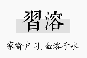 习溶名字的寓意及含义