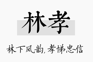 林孝名字的寓意及含义