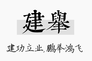 建举名字的寓意及含义