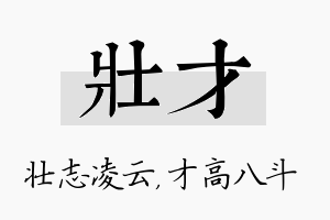 壮才名字的寓意及含义