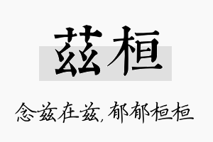 兹桓名字的寓意及含义