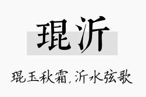 琨沂名字的寓意及含义