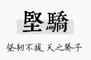 坚骄名字的寓意及含义