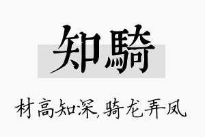 知骑名字的寓意及含义