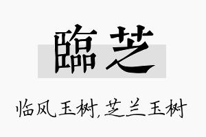 临芝名字的寓意及含义