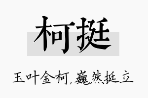 柯挺名字的寓意及含义